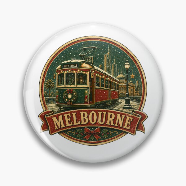 Item preview, Melbourne Christmas Tram Snow Retro Vintage Travel designed and sold by Globalcitytees.
