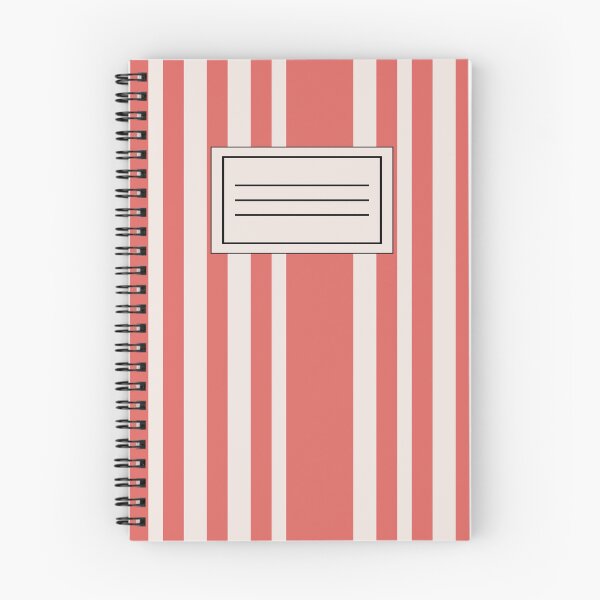 Item preview, Red and Cream Vertical Stripes Notebook Label designed and sold by AhmedZouita.