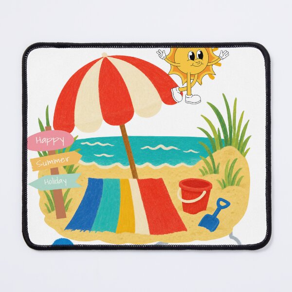 Item preview, August Summer Beach Vibes - Cute Retro Sun & Vacation Sticker designed and sold by Esraa-Arts.