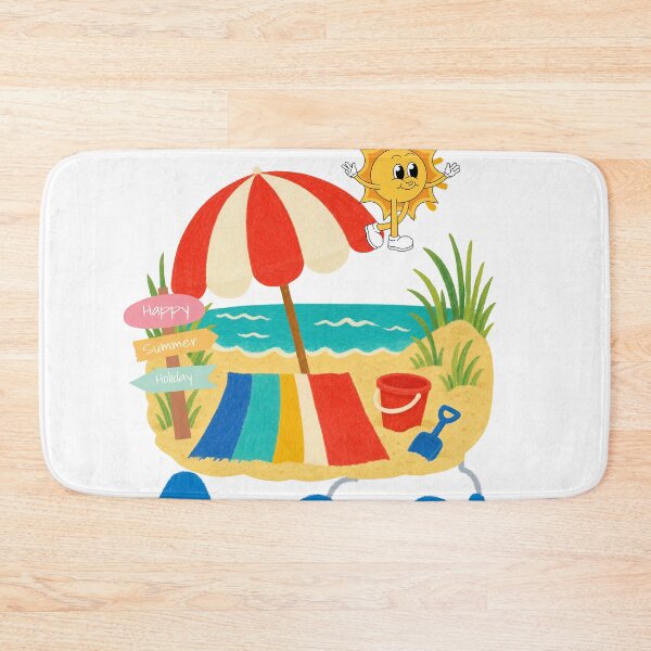 Item preview, August Summer Beach Vibes - Cute Retro Sun & Vacation Sticker designed and sold by Esraa-Arts.