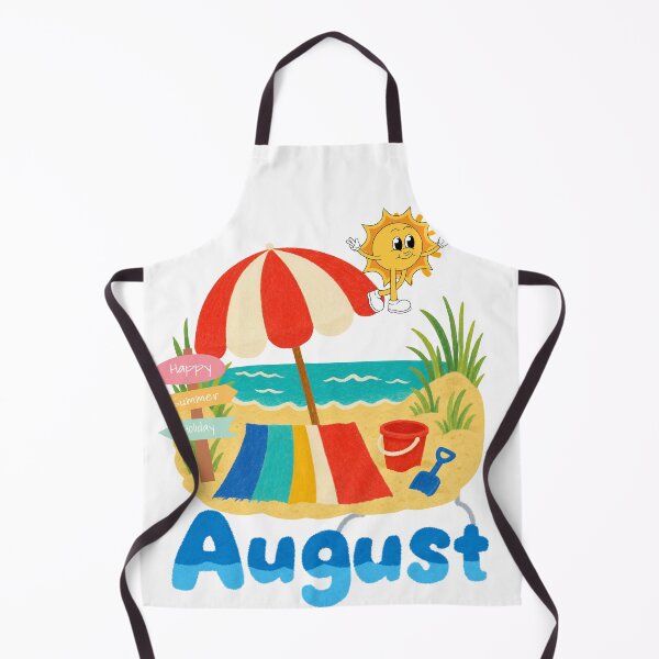 Item preview, August Summer Beach Vibes - Cute Retro Sun & Vacation Sticker designed and sold by Esraa-Arts.