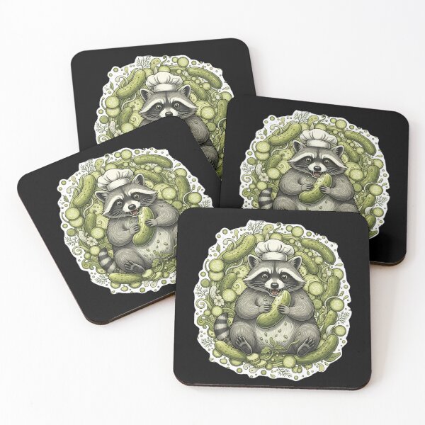 Item preview, Raccoon Eating Pickles designed and sold by Positive&FunnyThings.