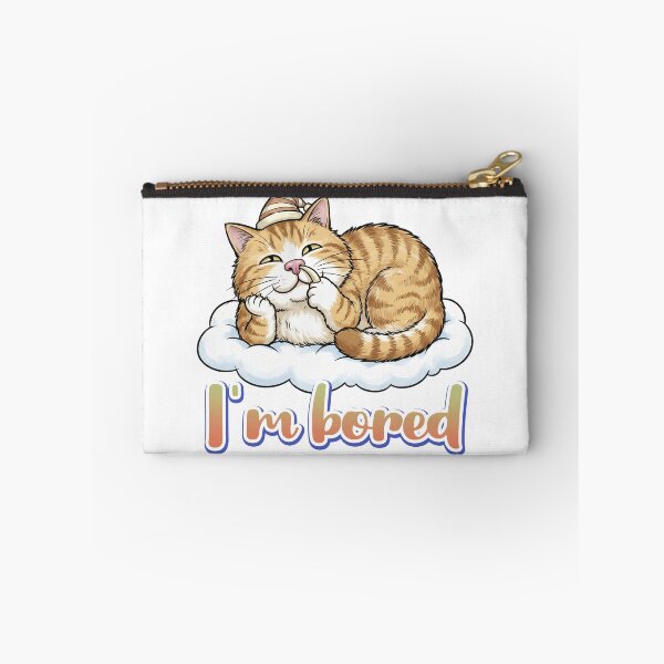 Item preview, I'm Bored Funny Orange Tabby Cat on Cloud Cute Cat Design designed and sold by LOVEARTDESIGN.