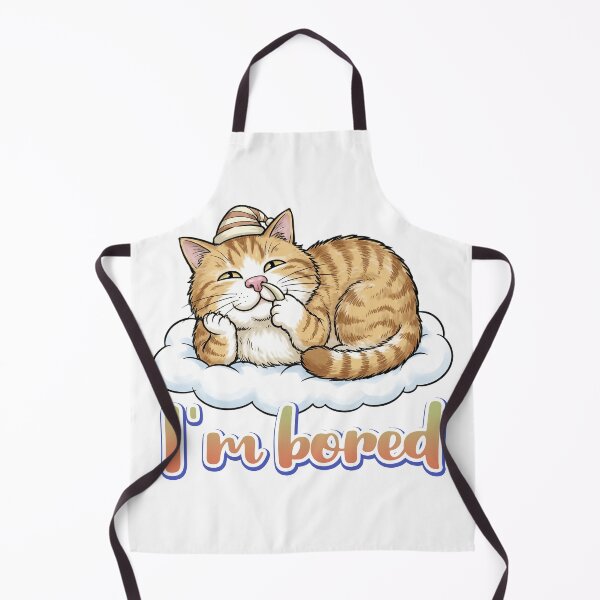 Item preview, I'm Bored Funny Orange Tabby Cat on Cloud Cute Cat Design designed and sold by LOVEARTDESIGN.