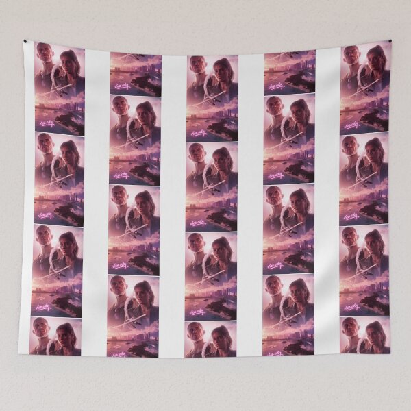 Item preview, Neon Coastal Duo - Tropical City Sunset  Seaplane Illustration designed and sold by santa-mariadan.