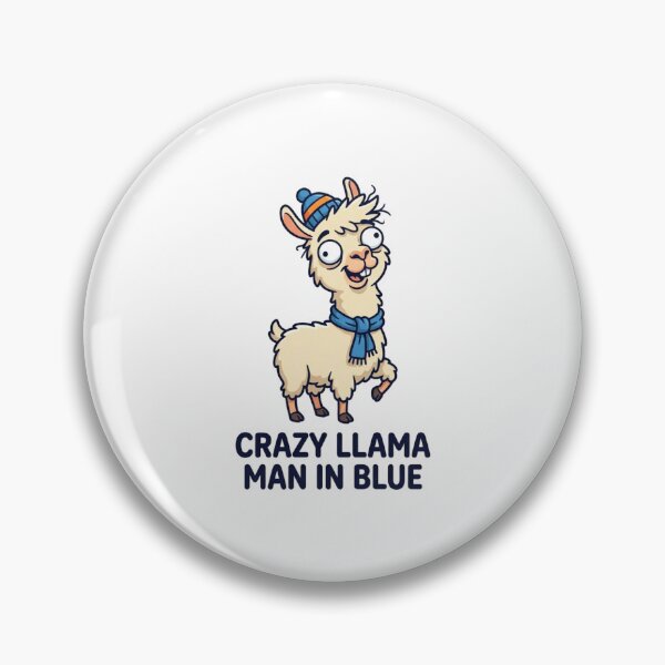 Item preview, Crazy Llama Man in Blue Scarf Beanie Cartoon Funny Alpaca Lover Humor designed and sold by raedattia.
