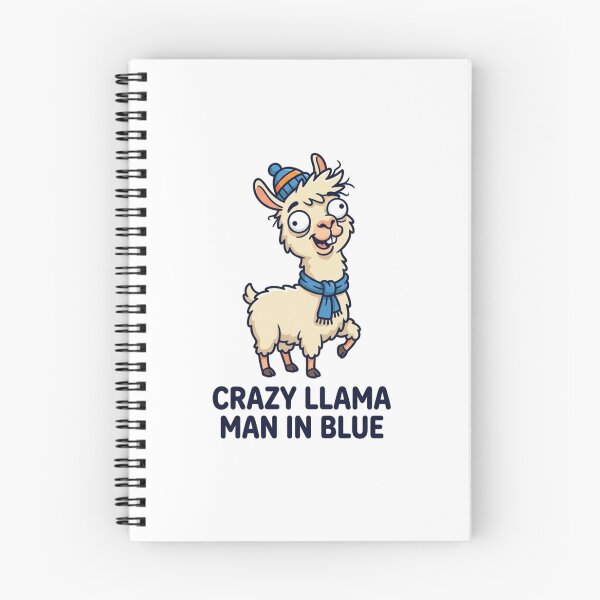 Item preview, Crazy Llama Man in Blue Scarf Beanie Cartoon Funny Alpaca Lover Humor designed and sold by raedattia.