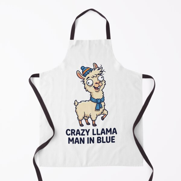 Item preview, Crazy Llama Man in Blue Scarf Beanie Cartoon Funny Alpaca Lover Humor designed and sold by raedattia.