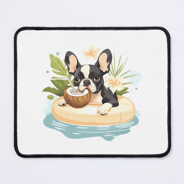 Item preview, French Bulldog On Vacation - Tropical Summer Dog Illustration designed and sold by anasof-iaappe.