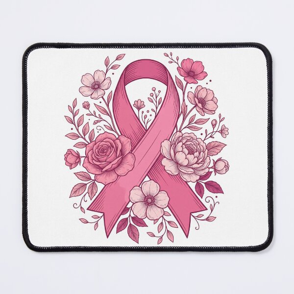 Item preview, Breast Cancer Awareness Pink Ribbon Floral Botanical Design designed and sold by Meadowmood.