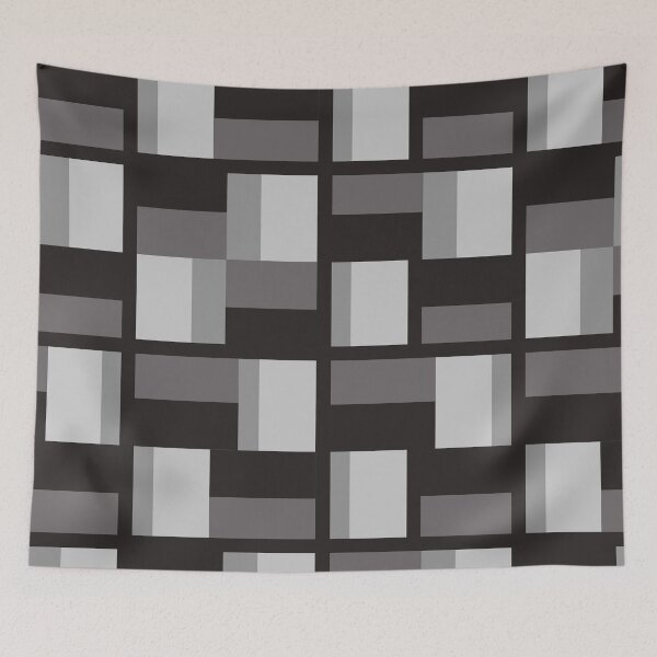 Item preview, Monochrome Geometric Grid Block Pattern designed and sold by PoeticRecipeST.