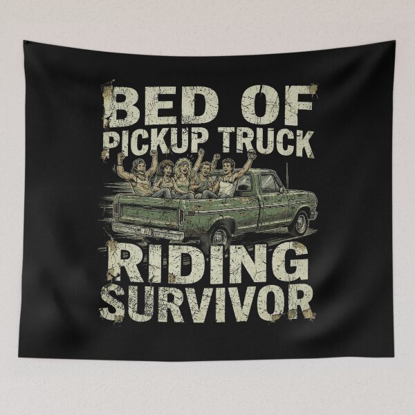 Item preview, Bed Of Pickup Truck Riding Survivor Vintage 80s Nostalgia designed and sold by QSoShop.