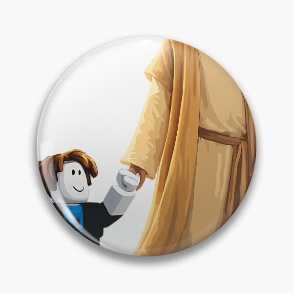 Item preview, Jesus And Robloxs Boy Holding Hands Christian Gaming   designed and sold by LeneWUArt.