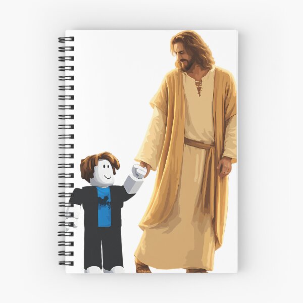 Item preview, Jesus And Robloxs Boy Holding Hands Christian Gaming   designed and sold by LeneWUArt.