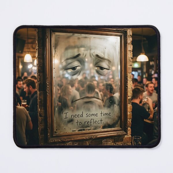 Item preview, Tired Bar Mirror Needs Time to Reflect Pun designed and sold by Michaelragheb.