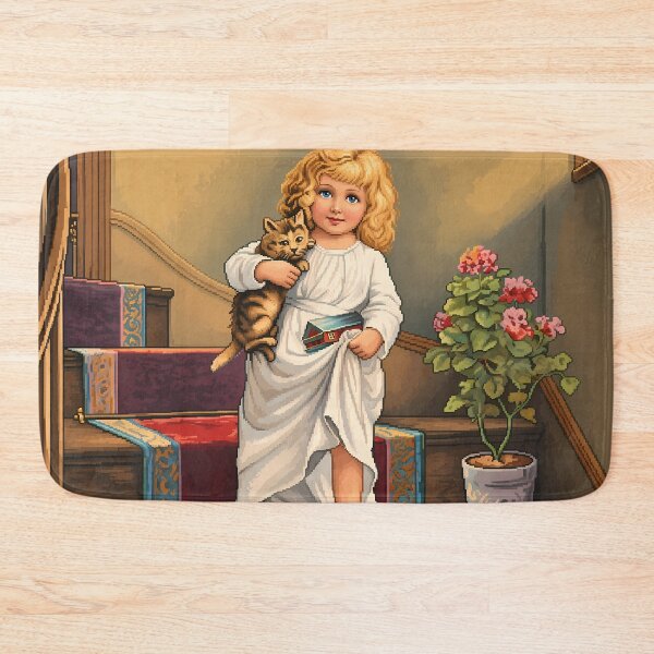 Item preview, Pixel Art Good Morning Girl Kitten Poster designed and sold by aigcx.