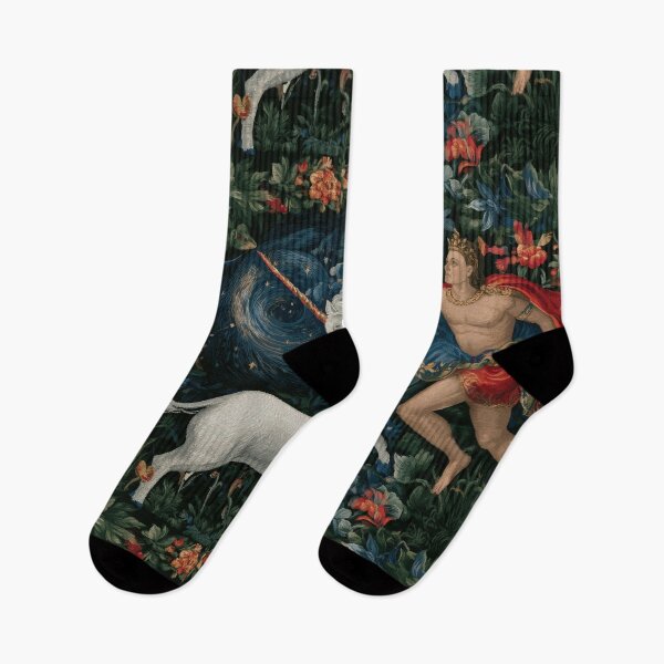 Item preview, Unicorn and Man Tapestry  designed and sold by JaimeLikes.