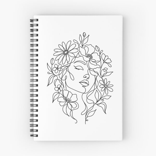 Artikelvorschau, Florale Frau, minimalistische Linienkunst entworfen und verkauft von LineArtDrawing.