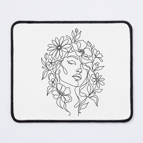 Item preview, Floral Woman Minimal Line Art designed and sold by LineArtDrawing.