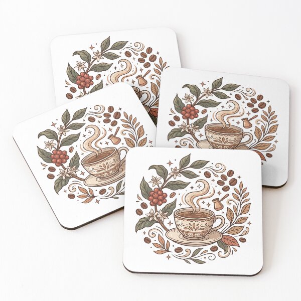 Item preview, Vintage Coffee Day Floral Retro Coffee Design designed and sold by Meadowmood.
