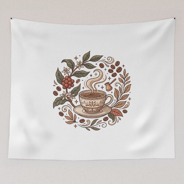 Item preview, Vintage Coffee Day Floral Retro Coffee Design designed and sold by Meadowmood.