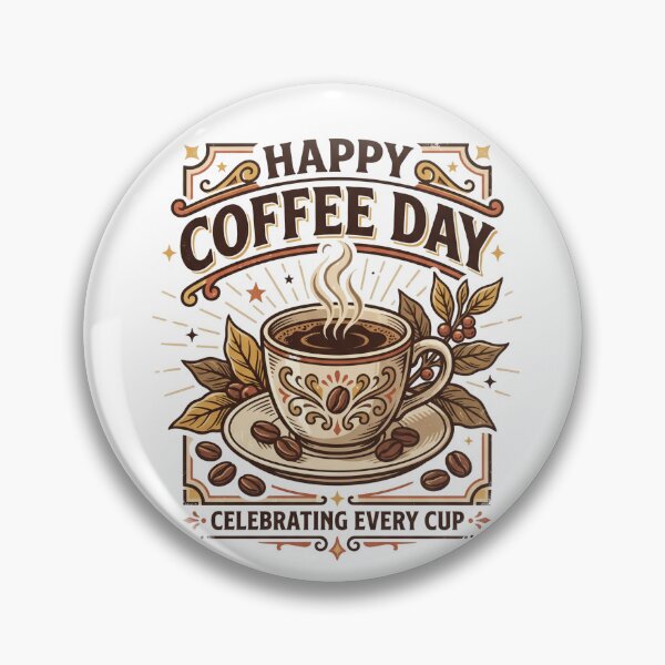 Item preview, Happy Coffee Day Vintage Retro Coffee Lover Design designed and sold by Meadowmood.
