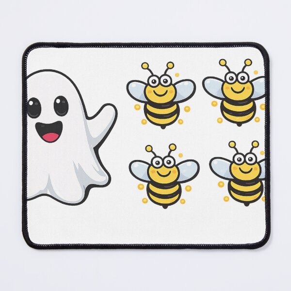 Item preview, Cute Ghost and Bees Halloween Cartoon Design designed and sold by CreativeNest Prints.