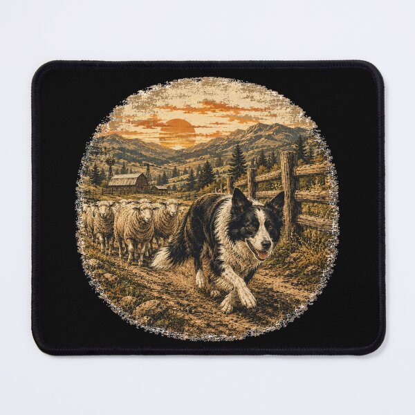 Item preview, Vintage Border Collie Sheep Herding Adventure designed and sold by Bartas2026.