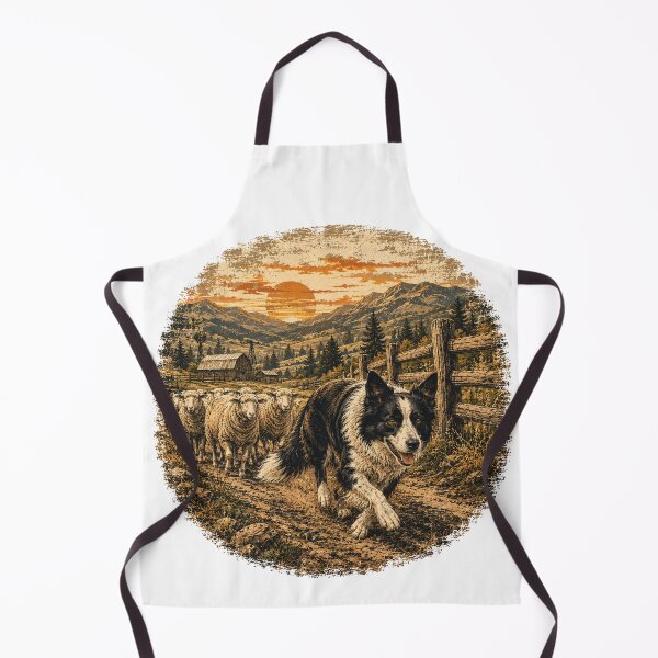 Item preview, Vintage Border Collie Sheep Herding Adventure designed and sold by ARDELVEX STUDIO.