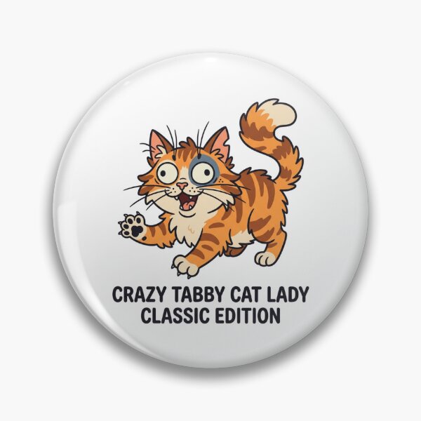 Item preview, Crazy Tabby Cat Lady Classic Edition Funny Orange Kitten Lover Humor designed and sold by raedattia.