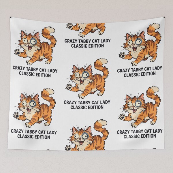 Item preview, Crazy Tabby Cat Lady Classic Edition Funny Orange Kitten Lover Humor designed and sold by raedattia.