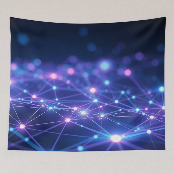 Item preview, Blue Purple Network Plexus Glow designed and sold by IntelliMindDesigns.