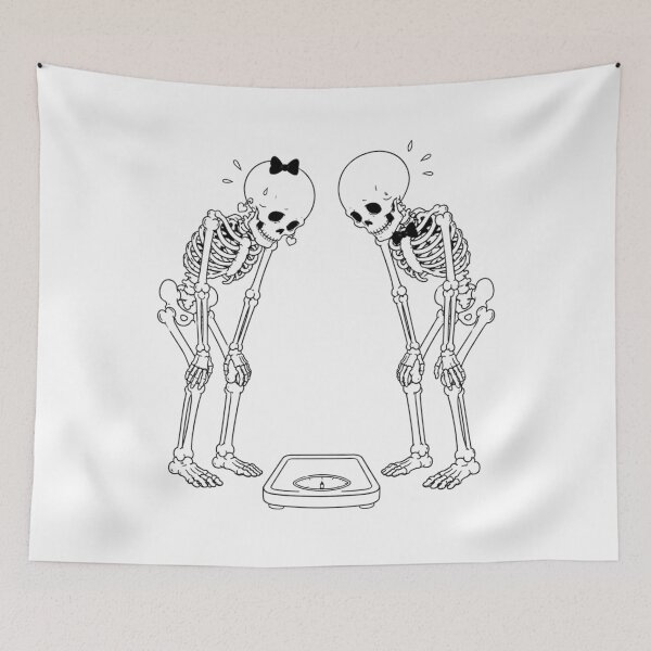 Item preview, Skeleton Couple Afraid of the Bathroom Scale designed and sold by Qenlo.