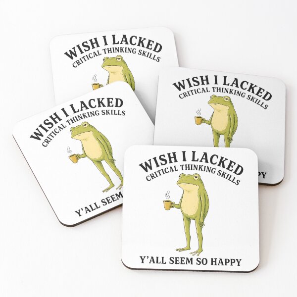 Item preview, Frog Meme Wish I Lacked Critical Thinking Skills Y'all Seem So Happy designed and sold by haris-rana-wren.