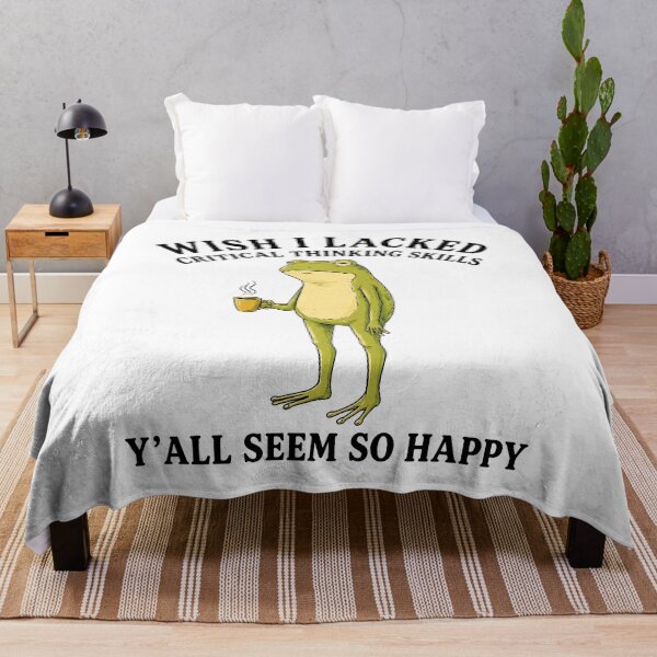 Item preview, Frog Meme Wish I Lacked Critical Thinking Skills Y'all Seem So Happy designed and sold by haris-rana-wren.