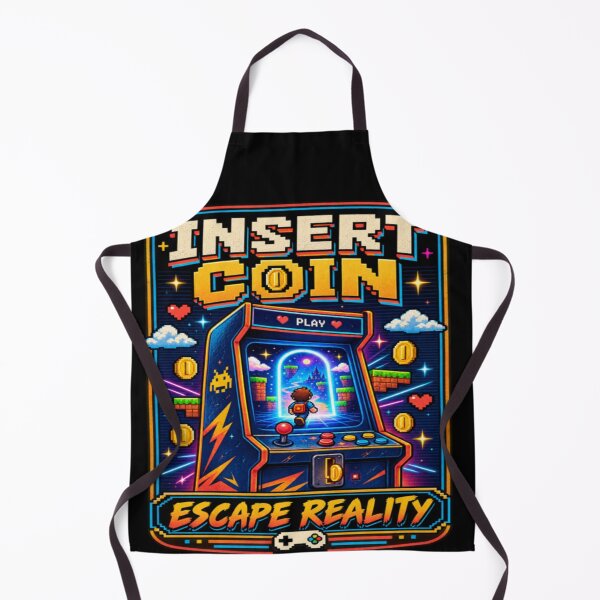 Item preview, Insert Coin Escape Reality Retro Gaming Arcade Gamer Design designed and sold by TulipsArtDesigns .