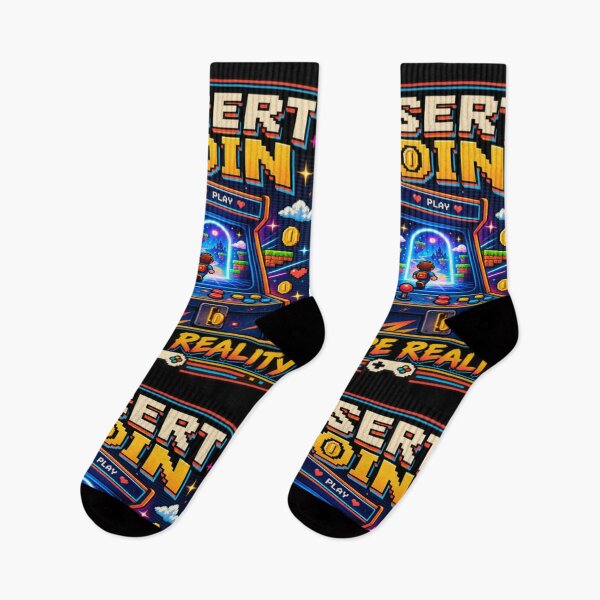 Item preview, Insert Coin Escape Reality Retro Gaming Arcade Gamer Design designed and sold by TulipsArtDesigns .