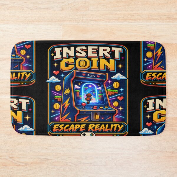 Item preview, Insert Coin Escape Reality Retro Gaming Arcade Gamer Design designed and sold by TulipsArtDesigns .