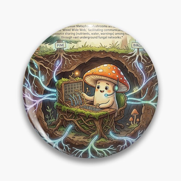Item preview, Mycorrhizal Network Mushroom Operator Wood Wide Web Diagram designed and sold by Michaelragheb.