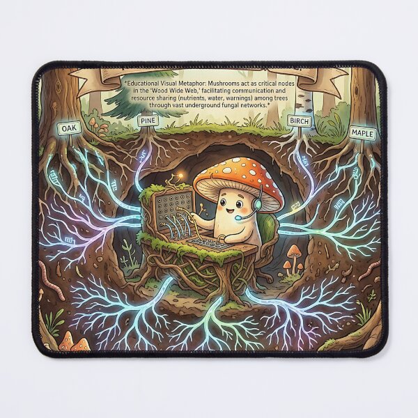 Item preview, Mycorrhizal Network Mushroom Operator Wood Wide Web Diagram designed and sold by Michaelragheb.