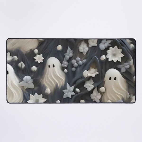Item preview, Cute Ghosts in White Floral Garden — Spooky Cottagecore Seamless Pattern designed and sold by LYAN-STORE.