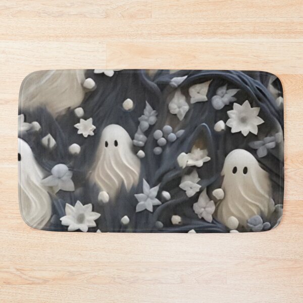 Item preview, Cute Ghosts in White Floral Garden — Spooky Cottagecore Seamless Pattern designed and sold by LYAN-STORE.