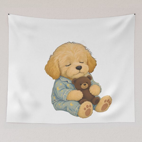 Item preview, Goldendoodle Puppy Sleeping Art designed and sold by Kedspicedesign.