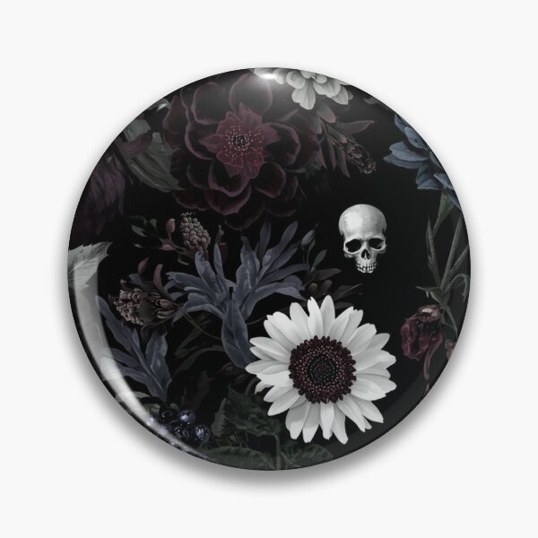 Item preview, Flowers and Skull Gothic Pattern designed and sold by DuliDoodles.