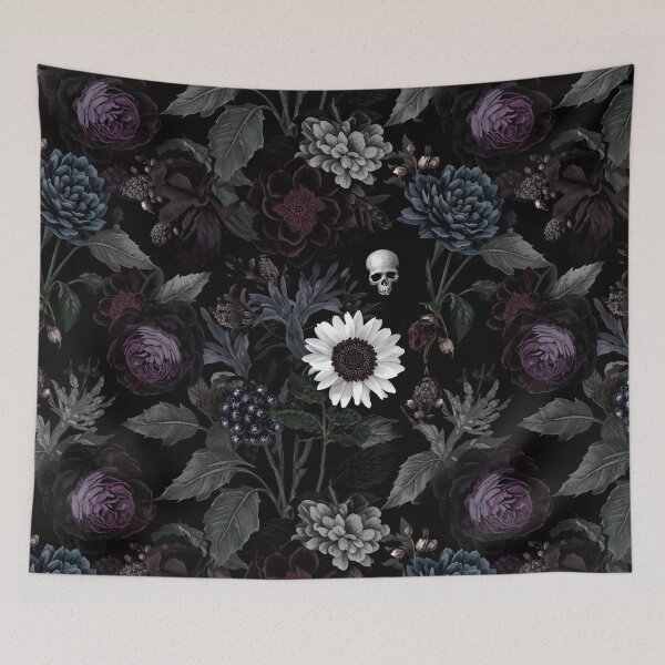 Item preview, Flowers and Skull Gothic Pattern designed and sold by DuliDoodles.