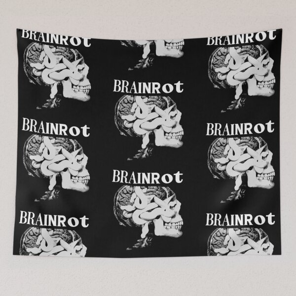 Item preview, Brainrot Slogan Skull designed and sold by weirdove.
