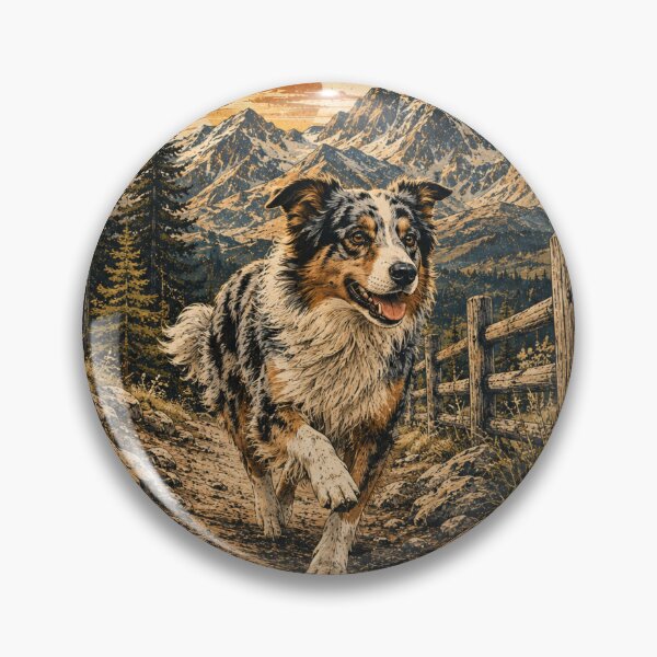 Item preview, Vintage Australian Shepherd Mountain Adventure designed and sold by Bartas2026.