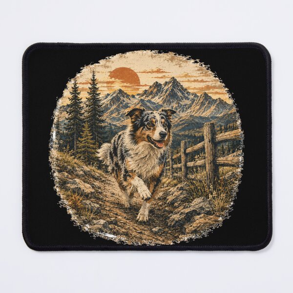 Item preview, Vintage Australian Shepherd Mountain Adventure designed and sold by ARDELVEX STUDIO.