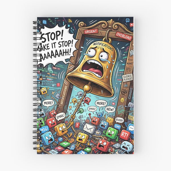 Item preview, Screaming Notification Bell Digital Sensory Overload Cartoon designed and sold by Michaelragheb.