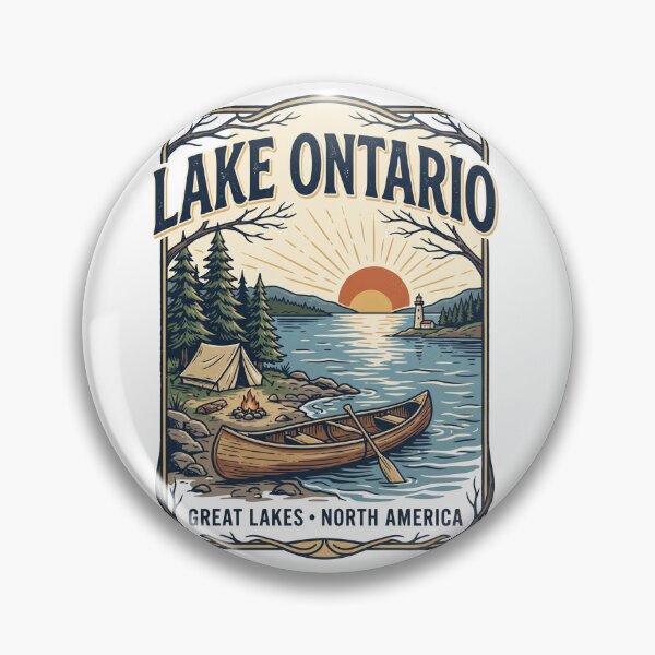 Artikelvorschau, Lake America, Lake Ontario, Vintage, Große Seen, Retro-Design entworfen und verkauft von Meadowmood.